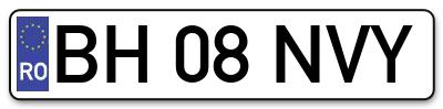 Placuta inmatriculare numar auto  BH-08-NVY, BH 08 NVY, BH08NVY