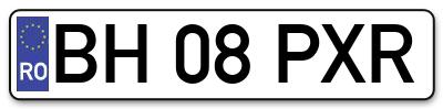 Placuta inmatriculare numar auto  BH-08-PXR, BH 08 PXR, BH08PXR