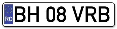 Placuta inmatriculare numar auto  BH-08-VRB, BH 08 VRB, BH08VRB