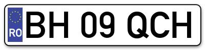 Placuta inmatriculare numar auto  BH-09-QCH, BH 09 QCH, BH09QCH