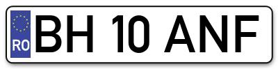 Placuta inmatriculare numar auto  BH-10-ANF, BH 10 ANF, BH10ANF