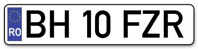 Placuta inmatriculare numar auto  BH-10-FZR, BH 10 FZR, BH10FZR