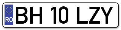 Placuta inmatriculare numar auto  BH-10-LZY, BH 10 LZY, BH10LZY