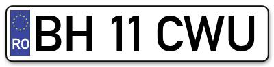 Placuta inmatriculare numar auto  BH-11-CWU, BH 11 CWU, BH11CWU