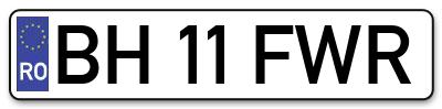 Placuta inmatriculare numar auto  BH-11-FWR, BH 11 FWR, BH11FWR