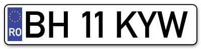 Placuta inmatriculare numar auto  BH-11-KYW, BH 11 KYW, BH11KYW