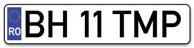 Placuta inmatriculare numar auto  BH-11-TMP, BH 11 TMP, BH11TMP