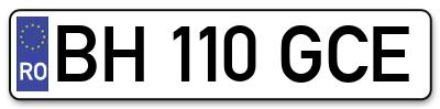 Placuta inmatriculare numar auto  BH-110-GCE, BH 110 GCE, BH110GCE