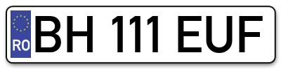 Placuta inmatriculare numar auto  BH-111-EUF, BH 111 EUF, BH111EUF