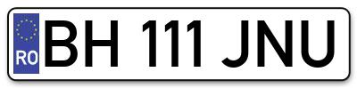 Placuta inmatriculare numar auto  BH-111-JNU, BH 111 JNU, BH111JNU