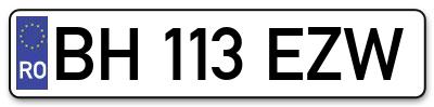 Placuta inmatriculare numar auto  BH-113-EZW, BH 113 EZW, BH113EZW