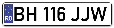 Placuta inmatriculare numar auto  BH-116-JJW, BH 116 JJW, BH116JJW