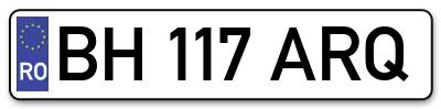 Placuta inmatriculare numar auto  BH-117-ARQ, BH 117 ARQ, BH117ARQ