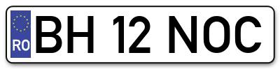 Placuta inmatriculare numar auto  BH-12-NOC, BH 12 NOC, BH12NOC