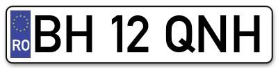Placuta inmatriculare numar auto  BH-12-QNH, BH 12 QNH, BH12QNH