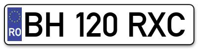 Placuta inmatriculare numar auto  BH-120-RXC, BH 120 RXC, BH120RXC
