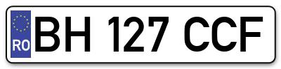 Placuta inmatriculare numar auto  BH-127-CCF, BH 127 CCF, BH127CCF