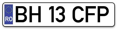 Placuta inmatriculare numar auto  BH-13-CFP, BH 13 CFP, BH13CFP