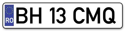 Placuta inmatriculare numar auto  BH-13-CMQ, BH 13 CMQ, BH13CMQ