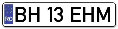 Placuta inmatriculare numar auto  BH-13-EHM, BH 13 EHM, BH13EHM