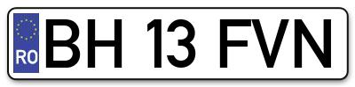 Placuta inmatriculare numar auto  BH-13-FVN, BH 13 FVN, BH13FVN