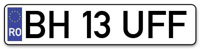 Placuta inmatriculare numar auto  BH-13-UFF, BH 13 UFF, BH13UFF
