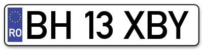 Placuta inmatriculare numar auto  BH-13-XBY, BH 13 XBY, BH13XBY