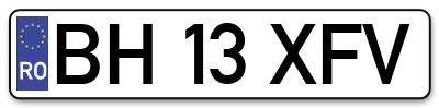 Placuta inmatriculare numar auto  BH-13-XFV, BH 13 XFV, BH13XFV