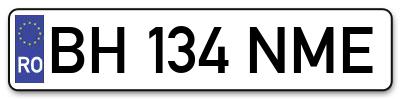 Placuta inmatriculare numar auto  BH-134-NME, BH 134 NME, BH134NME
