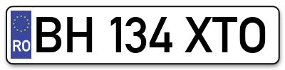 Placuta inmatriculare numar auto  BH-134-XTO, BH 134 XTO, BH134XTO