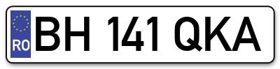 Placuta inmatriculare numar auto  BH-141-QKA, BH 141 QKA, BH141QKA