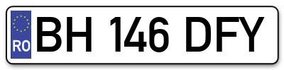 Placuta inmatriculare numar auto  BH-146-DFY, BH 146 DFY, BH146DFY