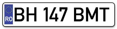 Placuta inmatriculare numar auto  BH-147-BMT, BH 147 BMT, BH147BMT
