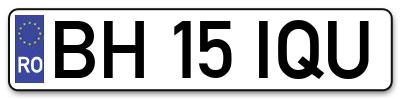 Placuta inmatriculare numar auto  BH-15-IQU, BH 15 IQU, BH15IQU