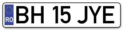 Placuta inmatriculare numar auto  BH-15-JYE, BH 15 JYE, BH15JYE