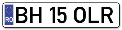 Placuta inmatriculare numar auto  BH-15-OLR, BH 15 OLR, BH15OLR