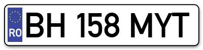 Placuta inmatriculare numar auto  BH-158-MYT, BH 158 MYT, BH158MYT