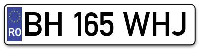 Placuta inmatriculare numar auto  BH-165-WHJ, BH 165 WHJ, BH165WHJ