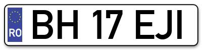 Placuta inmatriculare numar auto  BH-17-EJI, BH 17 EJI, BH17EJI