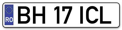 Placuta inmatriculare numar auto  BH-17-ICL, BH 17 ICL, BH17ICL