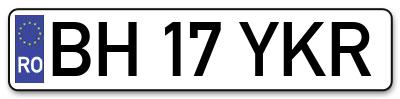 Placuta inmatriculare numar auto  BH-17-YKR, BH 17 YKR, BH17YKR