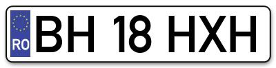 Placuta inmatriculare numar auto  BH-18-HXH, BH 18 HXH, BH18HXH