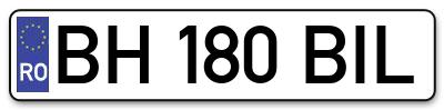 Placuta inmatriculare numar auto  BH-180-BIL, BH 180 BIL, BH180BIL