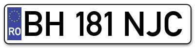 Placuta inmatriculare numar auto  BH-181-NJC, BH 181 NJC, BH181NJC