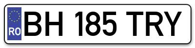 Placuta inmatriculare numar auto  BH-185-TRY, BH 185 TRY, BH185TRY