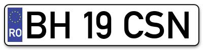 Placuta inmatriculare numar auto  BH-19-CSN, BH 19 CSN, BH19CSN