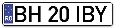 Placuta inmatriculare numar auto  BH-20-IBY, BH 20 IBY, BH20IBY