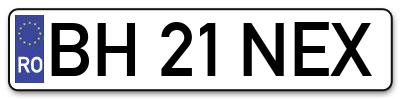 Placuta inmatriculare numar auto  BH-21-NEX, BH 21 NEX, BH21NEX