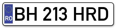 Placuta inmatriculare numar auto  BH-213-HRD, BH 213 HRD, BH213HRD
