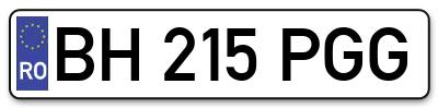 Placuta inmatriculare numar auto  BH-215-PGG, BH 215 PGG, BH215PGG
